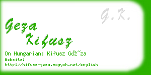 geza kifusz business card